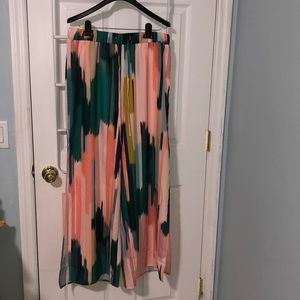 SHEIN Curve 0XL Abstract Wide Leg Pants w Splits